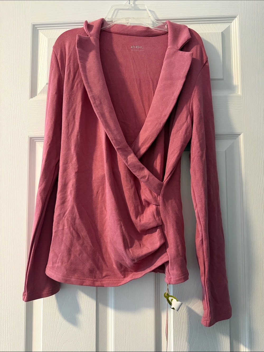 NWT Cozy Wrap Front Long-Sleeve Top - Rose Pink